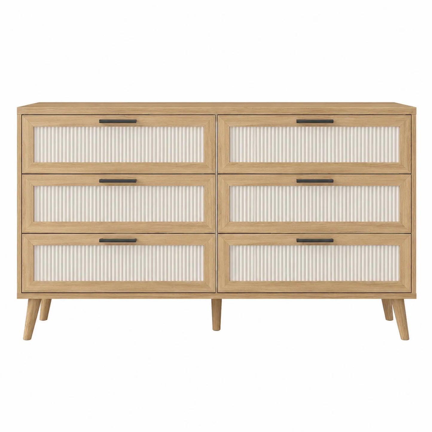Cómoda de Madera con 6 Cajones Beige 120x40x75 cm