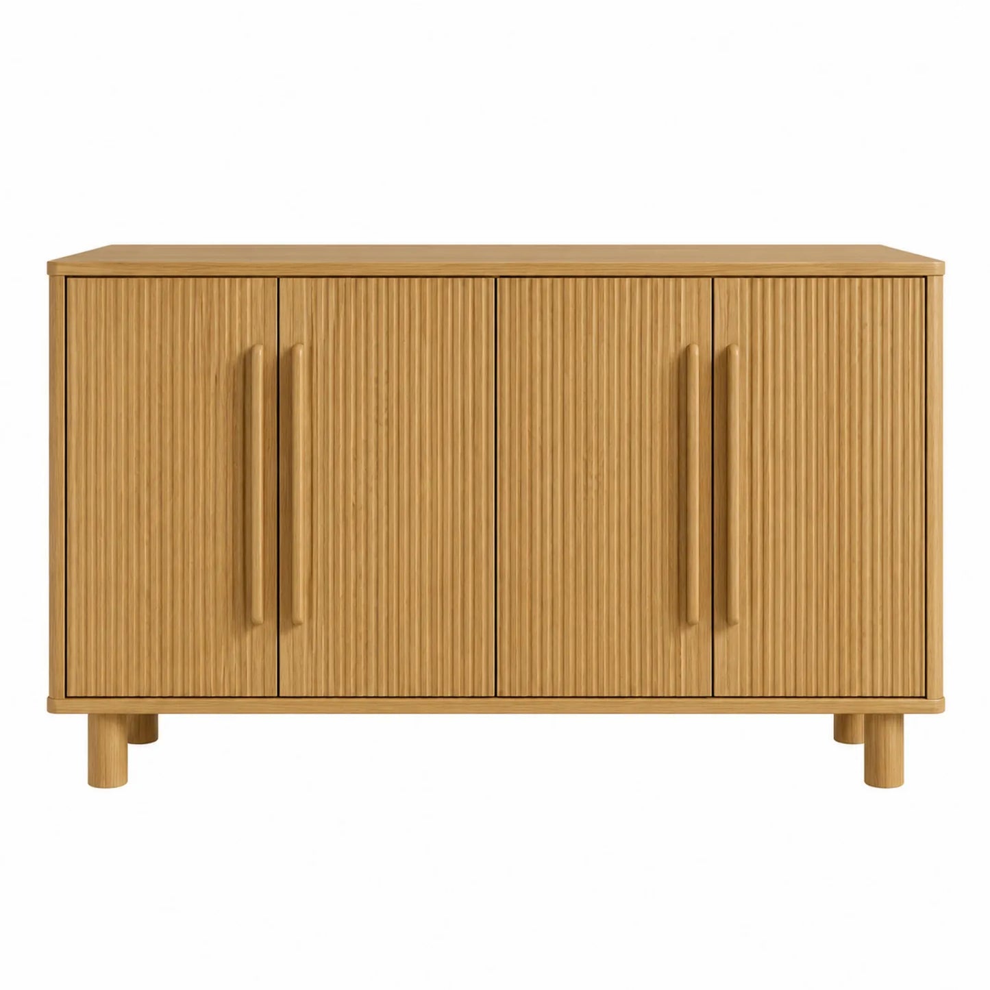 Aparador de Madera de Roble con Puertas Ranuradas 120x40x80 cm