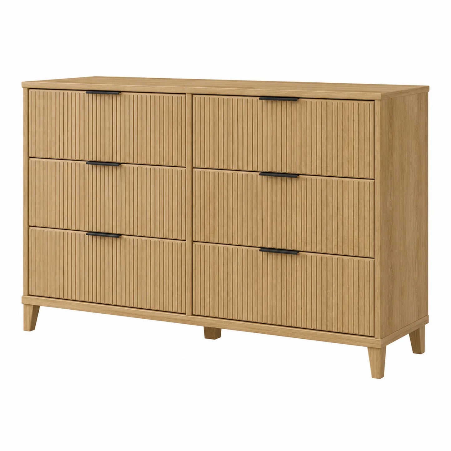 Cómoda de Madera 6 Cajones Natural 120x40x80 cm