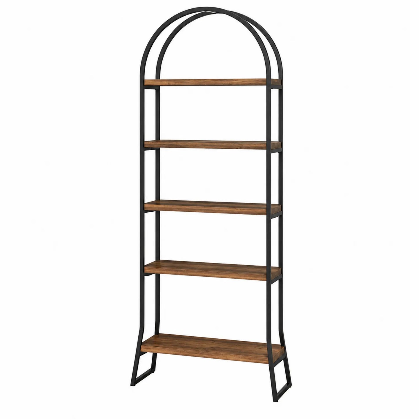 Estantería de metal y madera arqueada 5 niveles 180cm