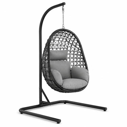 Silla Colgante de Exterior de Acero y Aluminio Gris 200cm
